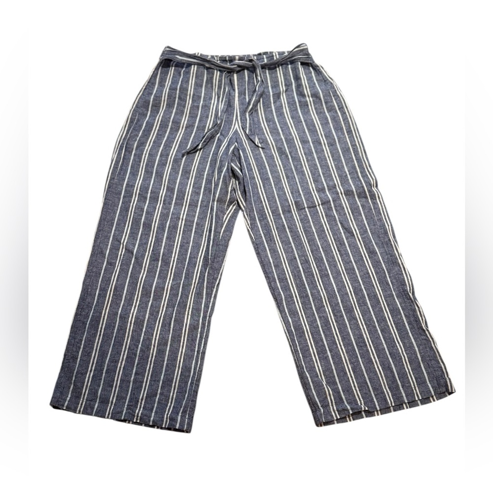 Beachlunchlounge Florencia Tie Front Linen Blend Wide Leg Pants Size Large